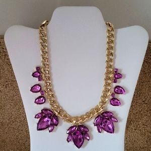 CUBIN LINK simulated Amethyst Adjustable length Necklace NWOT